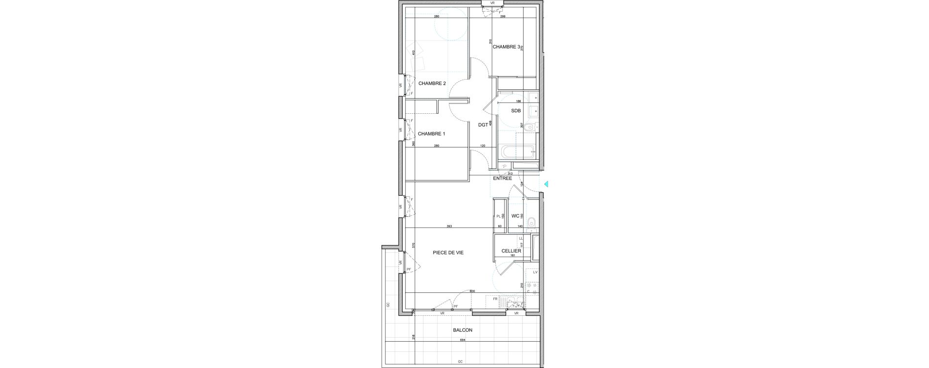 Appartement T4 de 77,00 m2 &agrave; Bourg-En-Bresse Citadelle - gare