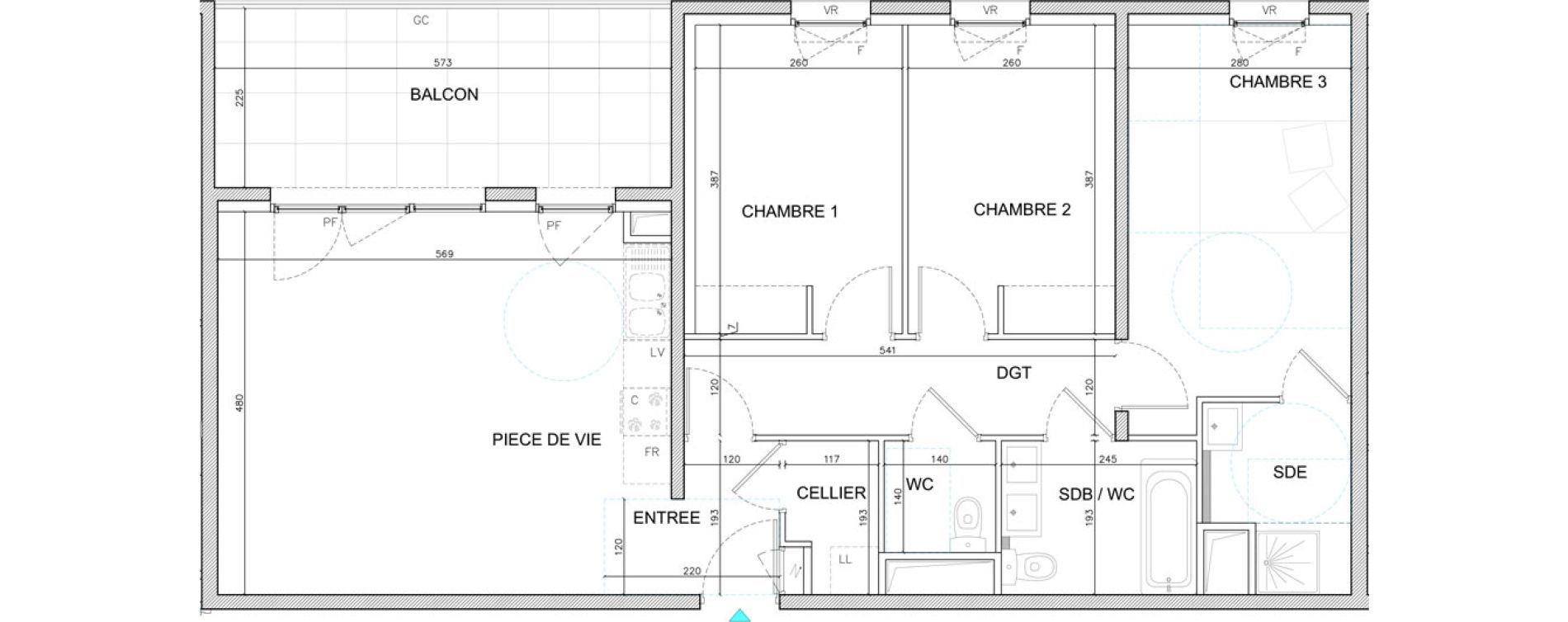 Appartement T4 de 82,20 m2 &agrave; Bourg-En-Bresse Citadelle - gare