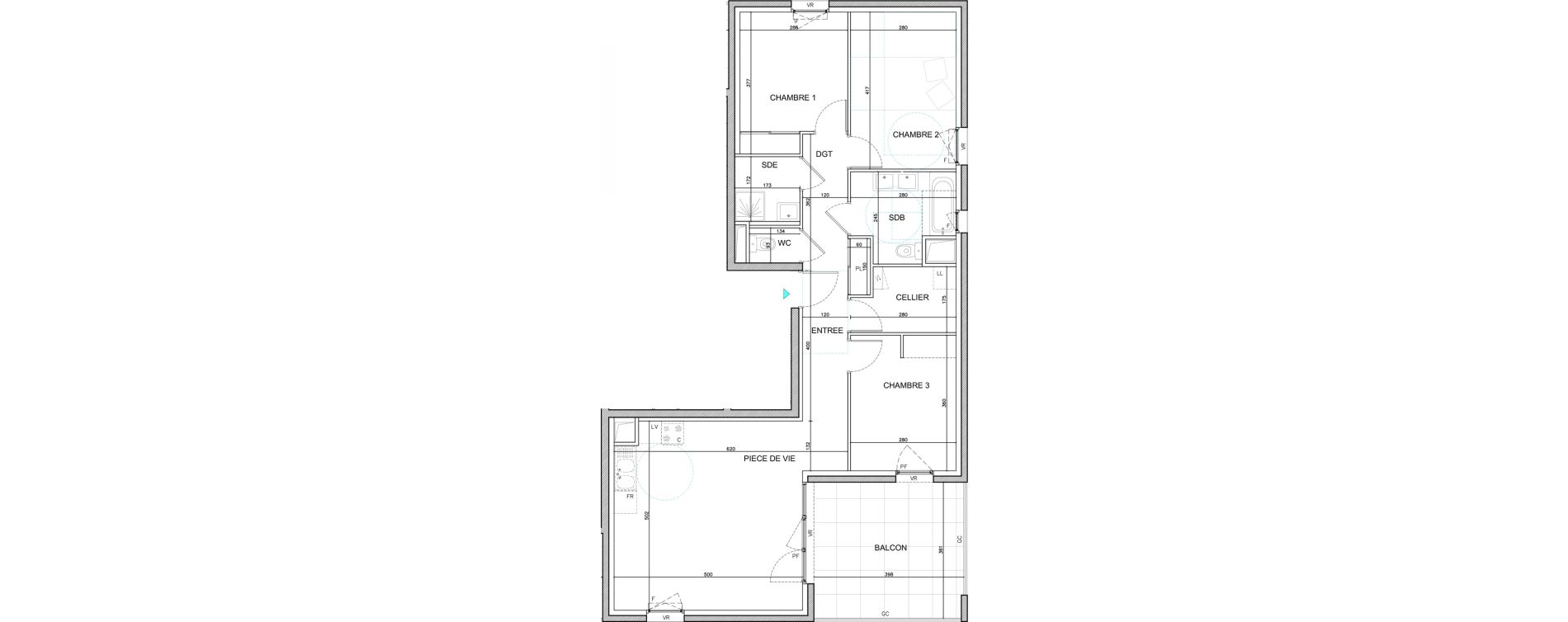 Appartement T4 de 82,42 m2 &agrave; Bourg-En-Bresse Citadelle - gare