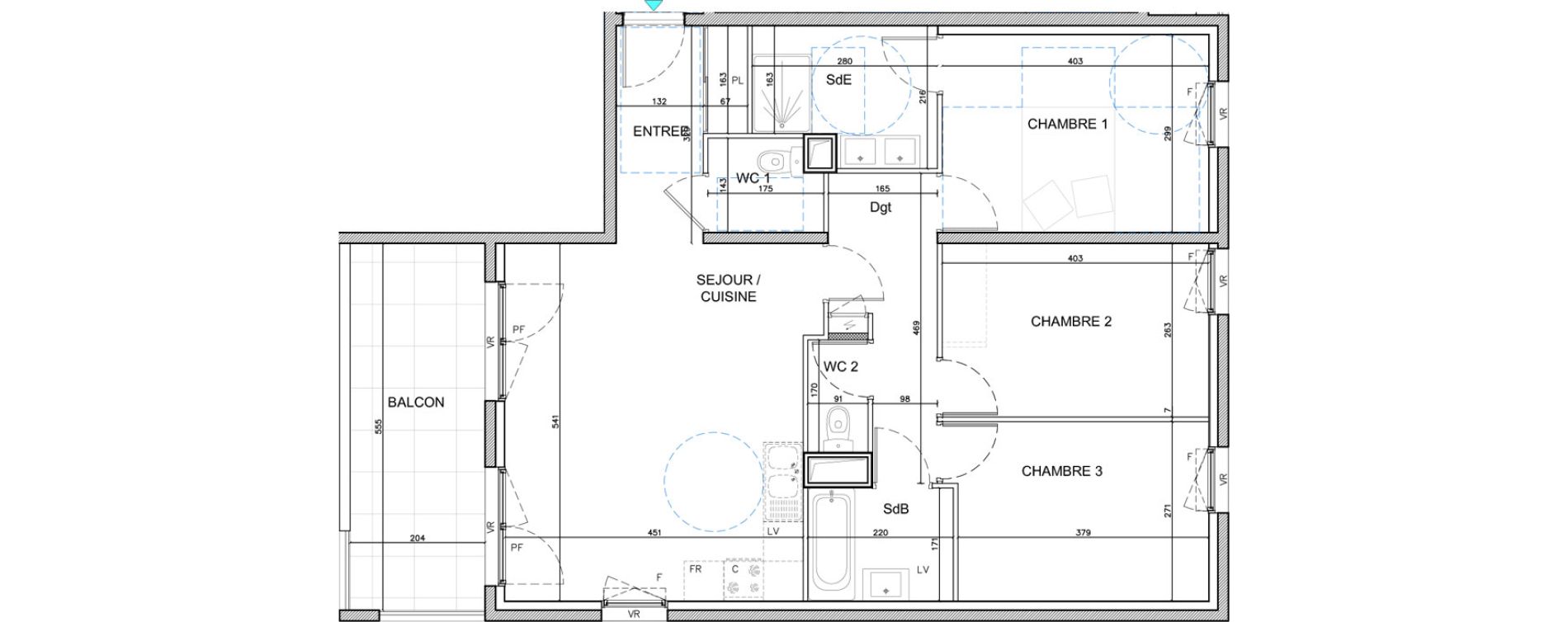 Appartement T4 de 82,64 m2 &agrave; Bourg-En-Bresse Citadelle - gare