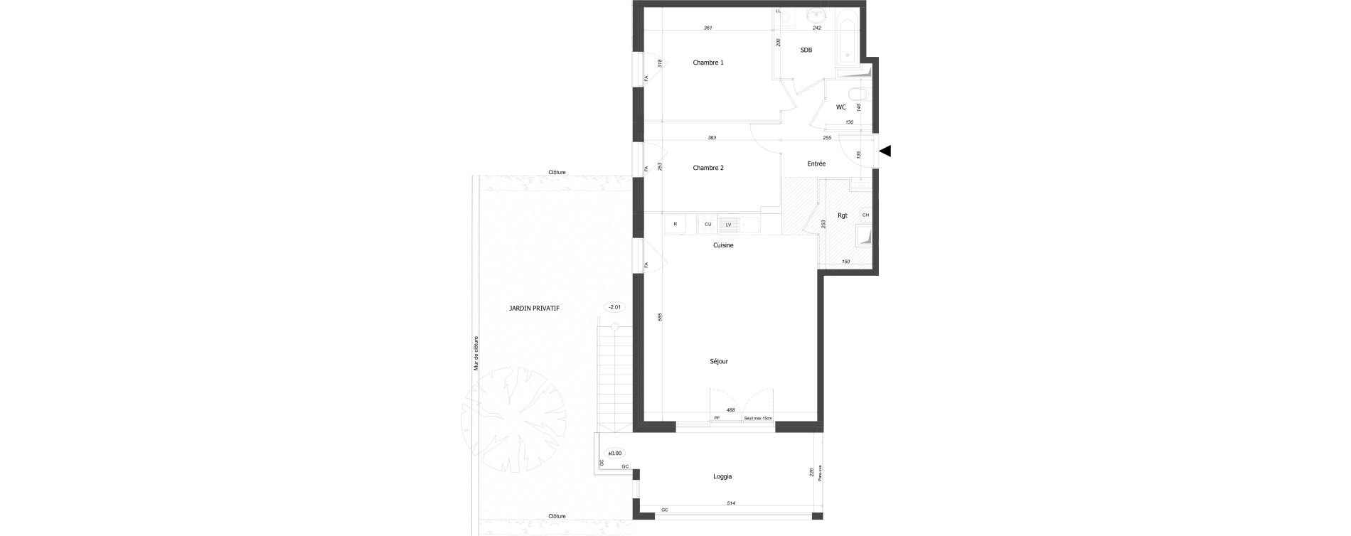 Appartement T3 de 65,69 m2 &agrave; Bourg-En-Bresse Croix blanche - sardi&egrave;res - baudi&egrave;res