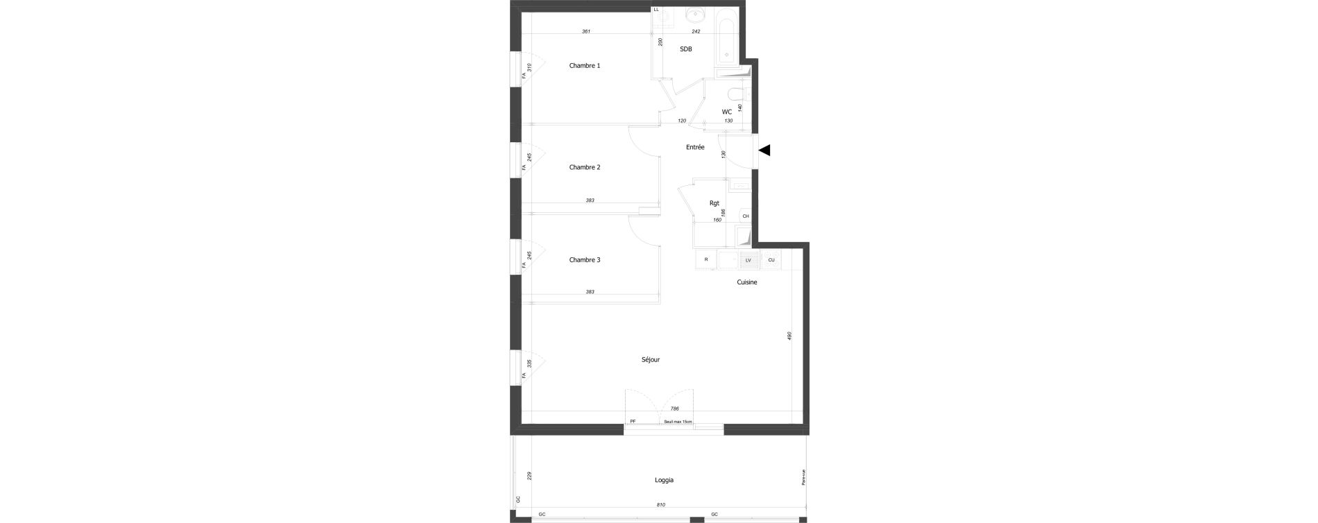 Appartement T4 de 78,39 m2 &agrave; Bourg-En-Bresse Croix blanche - sardi&egrave;res - baudi&egrave;res