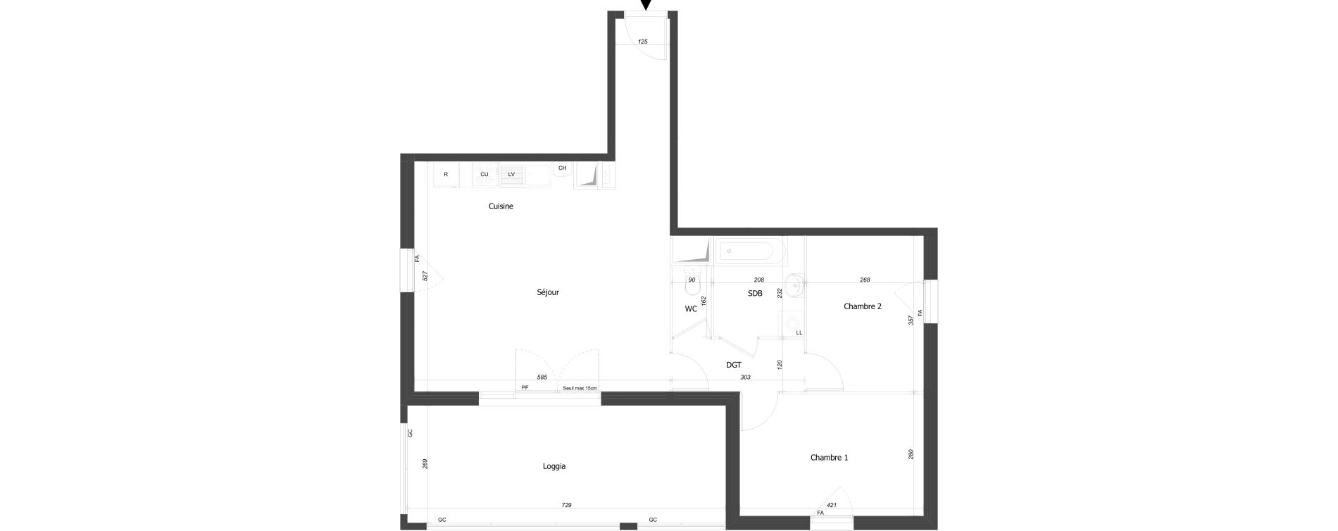 Appartement T3 de 65,60 m2 &agrave; Bourg-En-Bresse Croix blanche - sardi&egrave;res - baudi&egrave;res