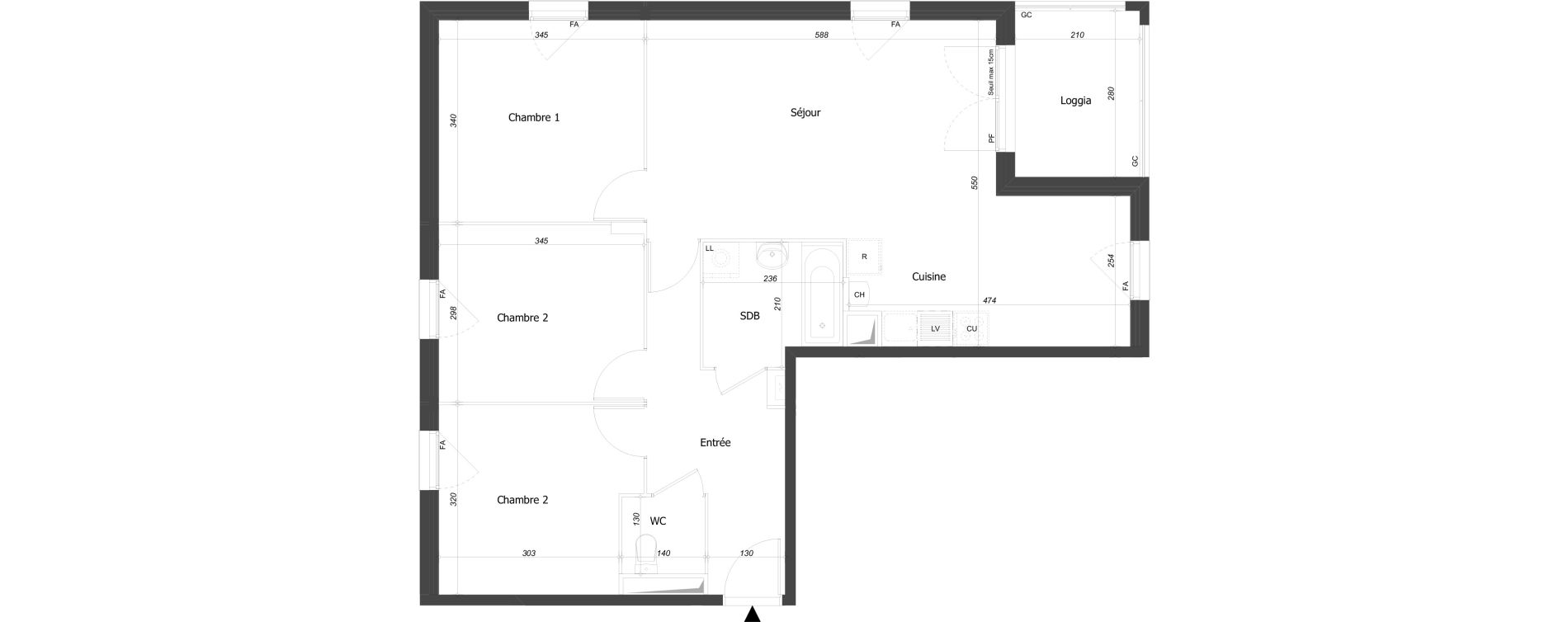 Appartement T4 de 79,10 m2 &agrave; Bourg-En-Bresse Croix blanche - sardi&egrave;res - baudi&egrave;res