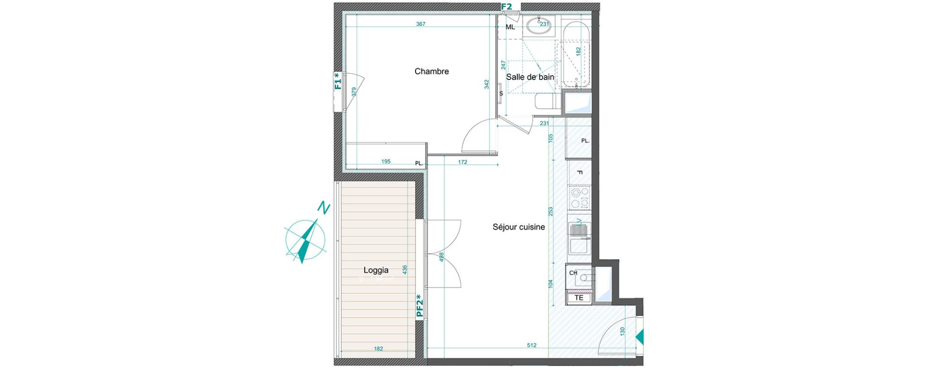 Appartement T2 de 41,85 m2 &agrave; Bourg-En-Bresse Centre