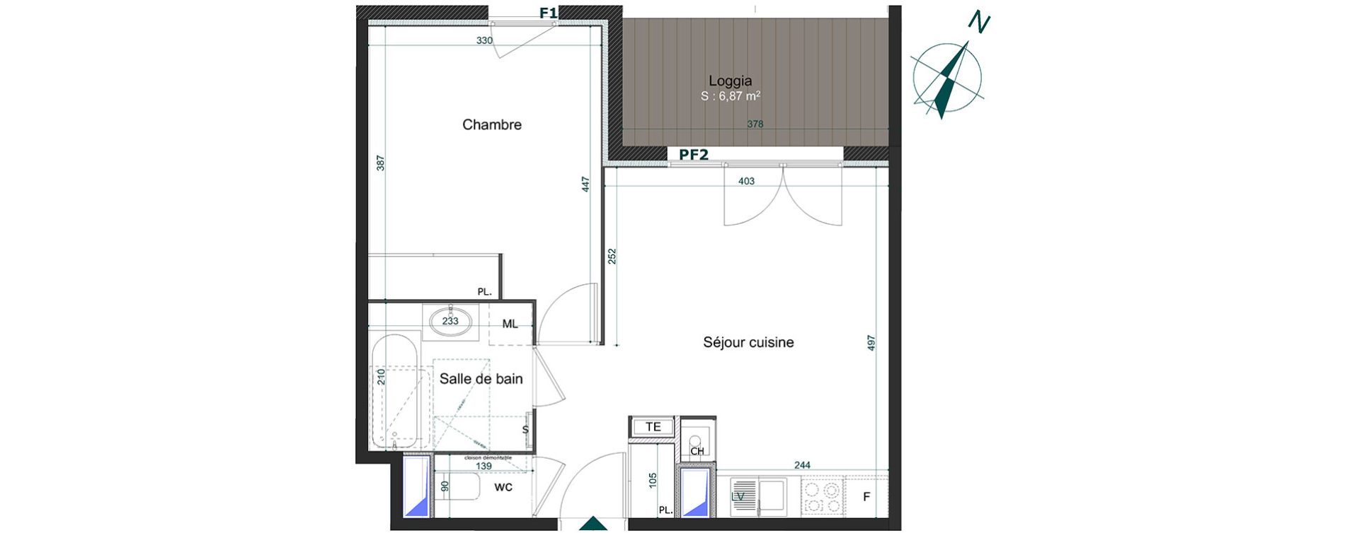 Appartement T2 de 41,02 m2 &agrave; Bourg-En-Bresse Centre