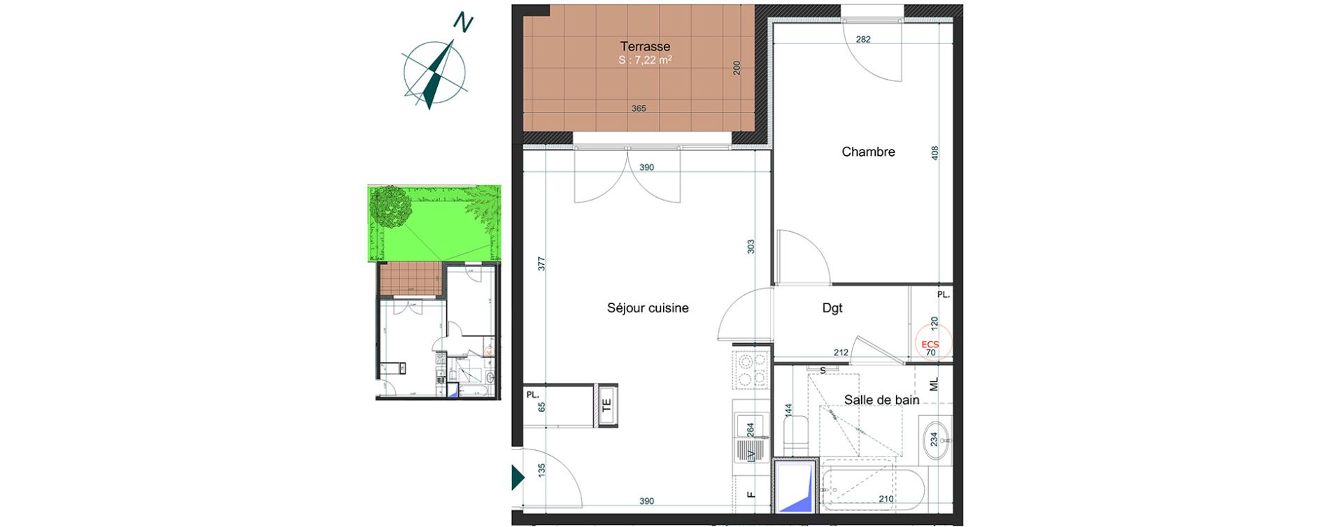 Appartement T2 de 42,76 m2 &agrave; Bourg-En-Bresse Centre