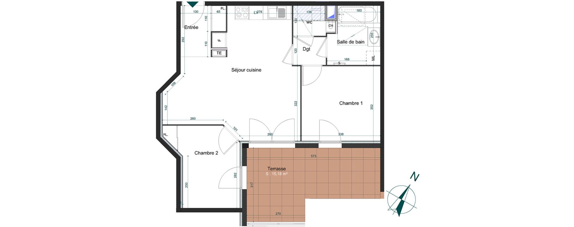 Appartement T3 de 57,47 m2 &agrave; Bourg-En-Bresse Centre