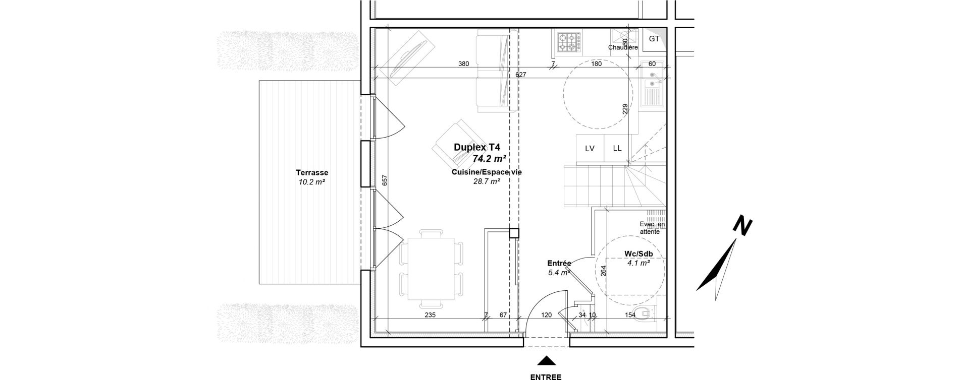 Duplex T4 de 74,20 m2 &agrave; Bourg-En-Bresse Centre