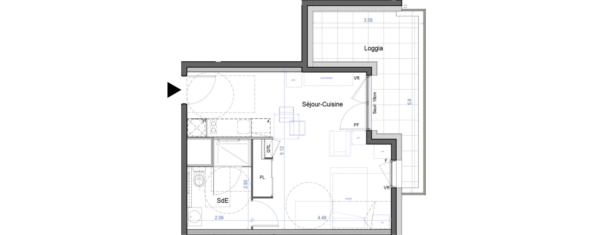 Appartement T1 de 30,44 m2 &agrave; Bourg-En-Bresse Croix blanche - sardi&egrave;res - baudi&egrave;res