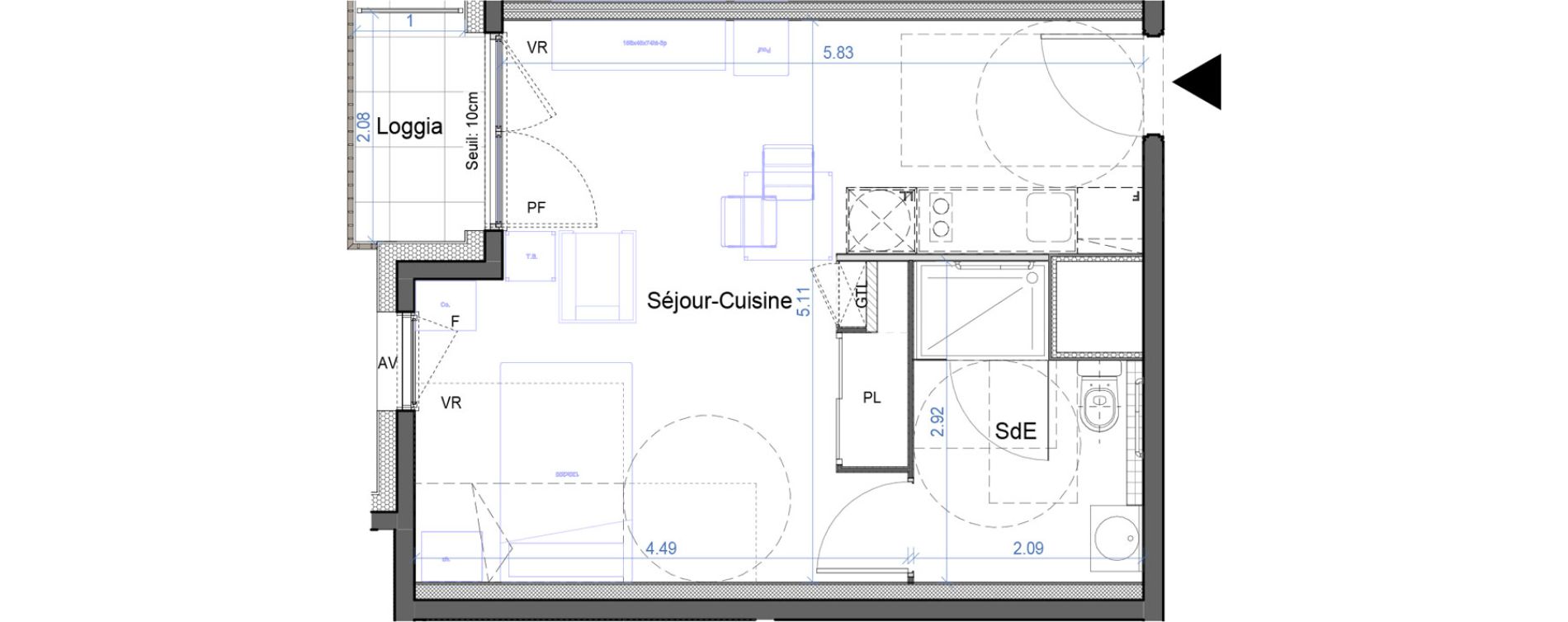 Appartement T1 de 30,43 m2 &agrave; Bourg-En-Bresse Croix blanche - sardi&egrave;res - baudi&egrave;res