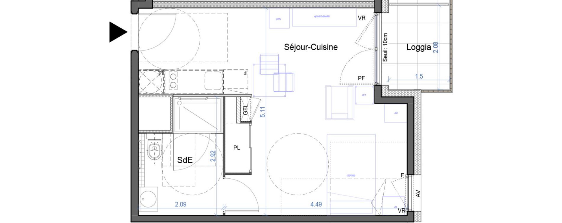 Appartement T1 de 30,43 m2 &agrave; Bourg-En-Bresse Croix blanche - sardi&egrave;res - baudi&egrave;res