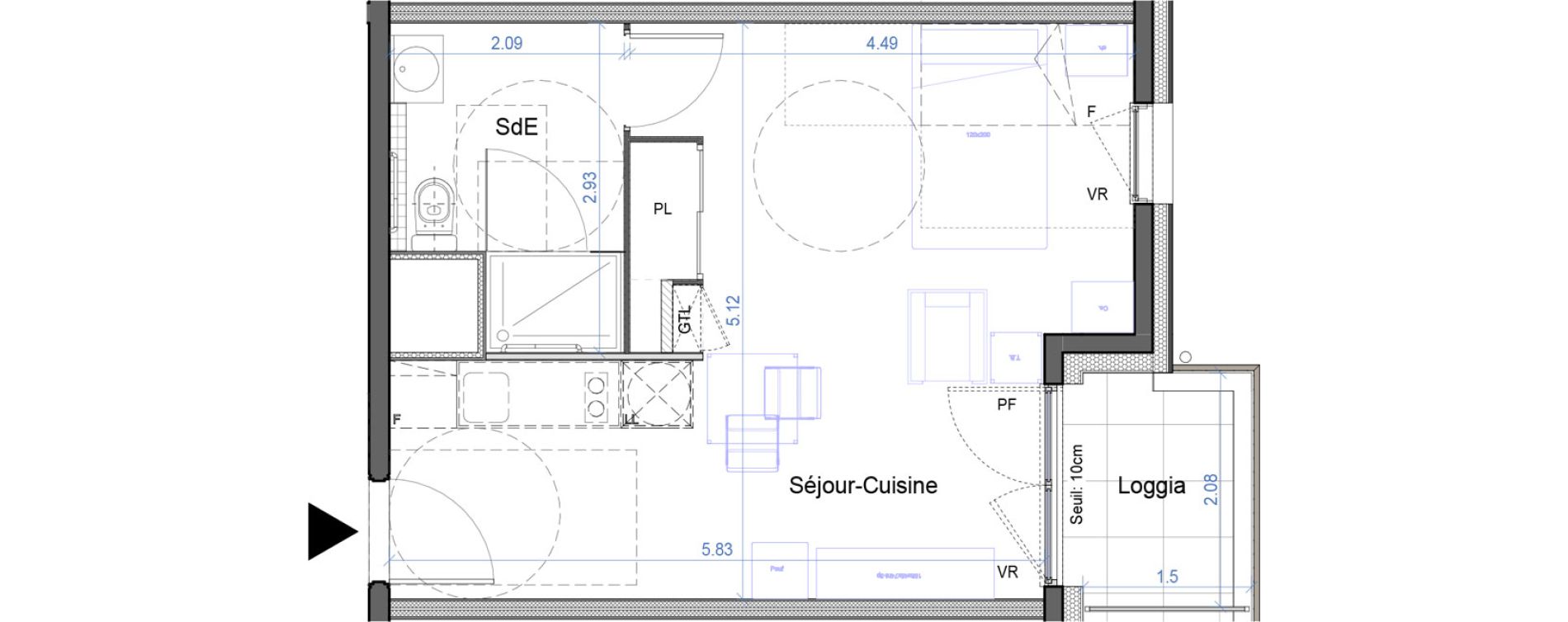 Appartement T1 de 30,50 m2 &agrave; Bourg-En-Bresse Croix blanche - sardi&egrave;res - baudi&egrave;res