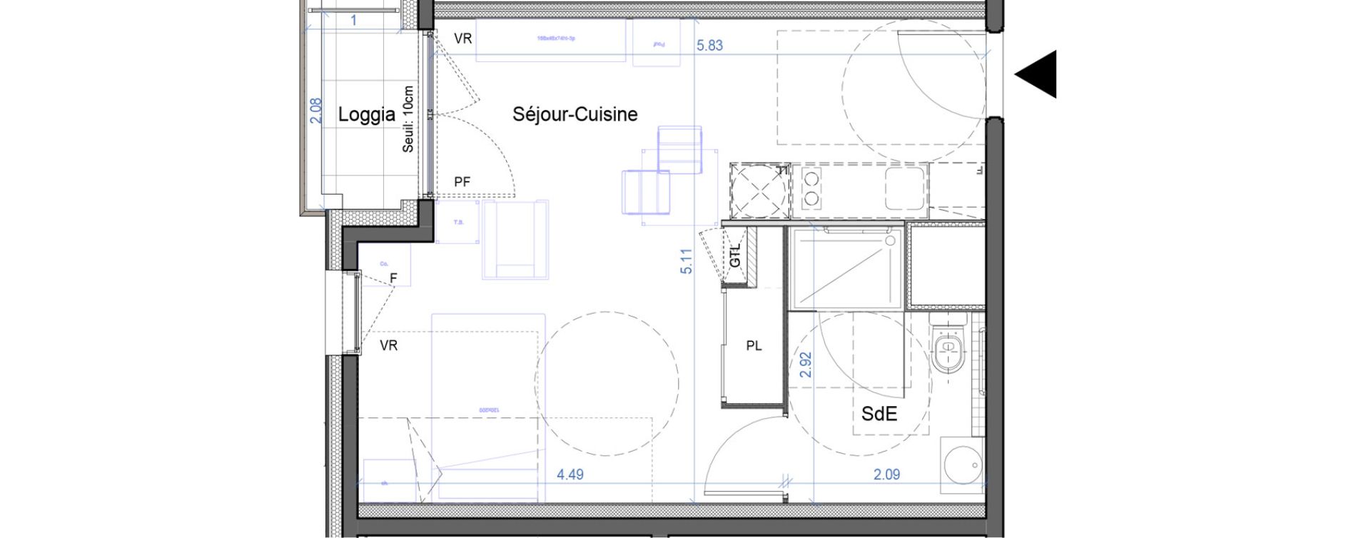 Appartement T1 de 30,43 m2 &agrave; Bourg-En-Bresse Croix blanche - sardi&egrave;res - baudi&egrave;res