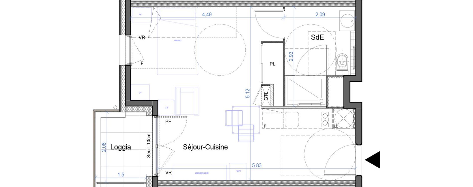 Appartement T1 de 30,50 m2 &agrave; Bourg-En-Bresse Croix blanche - sardi&egrave;res - baudi&egrave;res