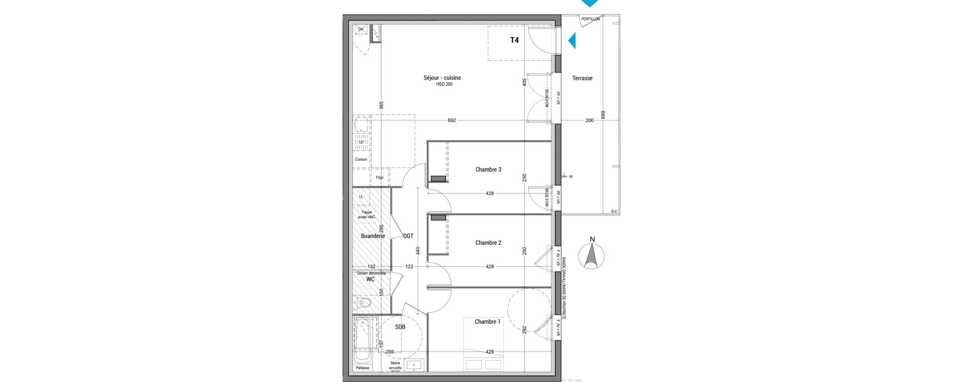 Appartement T4 de 81,60 m2 &agrave; Bourg-En-Bresse Granges bardes-alagnier