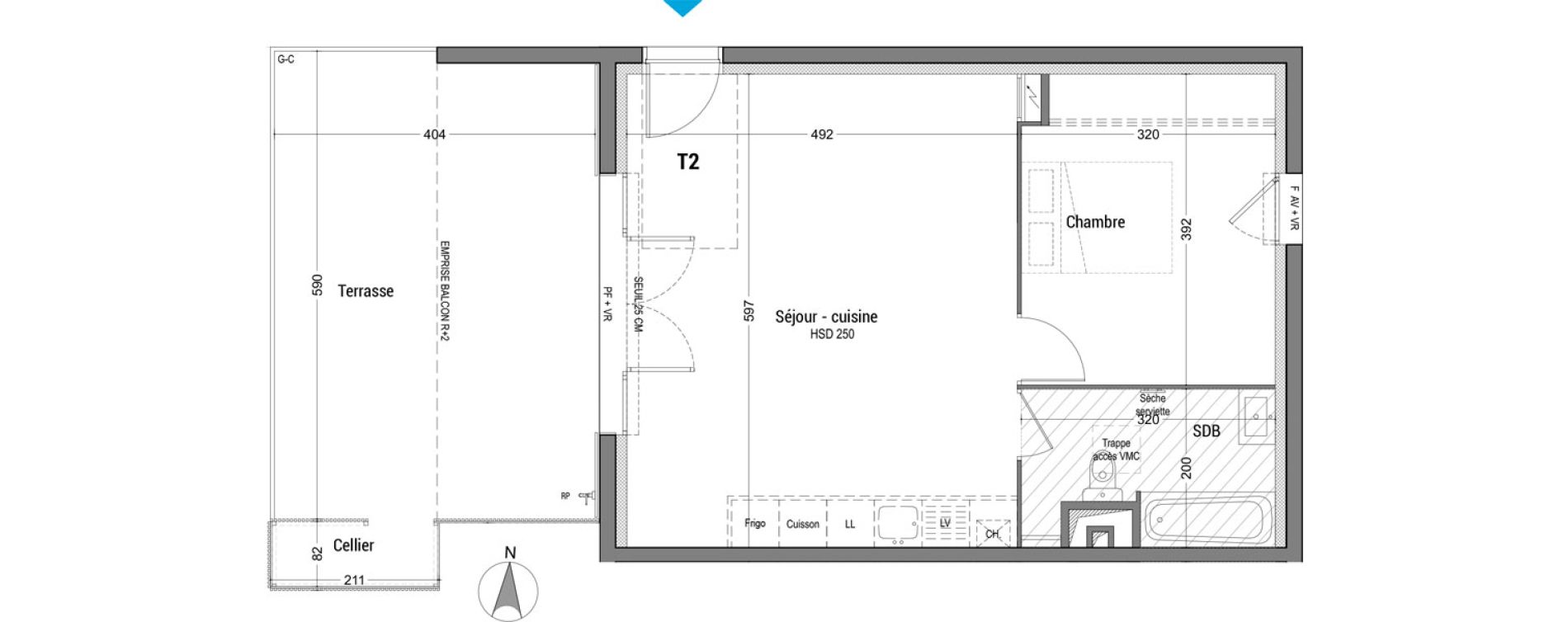 Appartement T2 de 47,45 m2 &agrave; Bourg-En-Bresse Granges bardes-alagnier