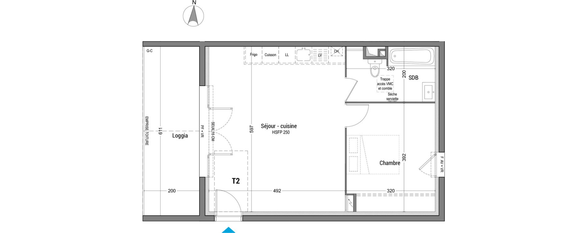 Appartement T2 de 47,60 m2 &agrave; Bourg-En-Bresse Granges bardes-alagnier