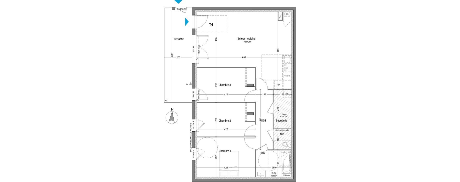 Appartement T4 de 81,35 m2 &agrave; Bourg-En-Bresse Granges bardes-alagnier