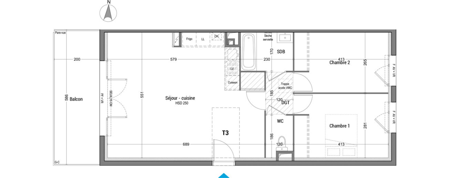 Appartement T3 de 65,85 m2 &agrave; Bourg-En-Bresse Granges bardes-alagnier