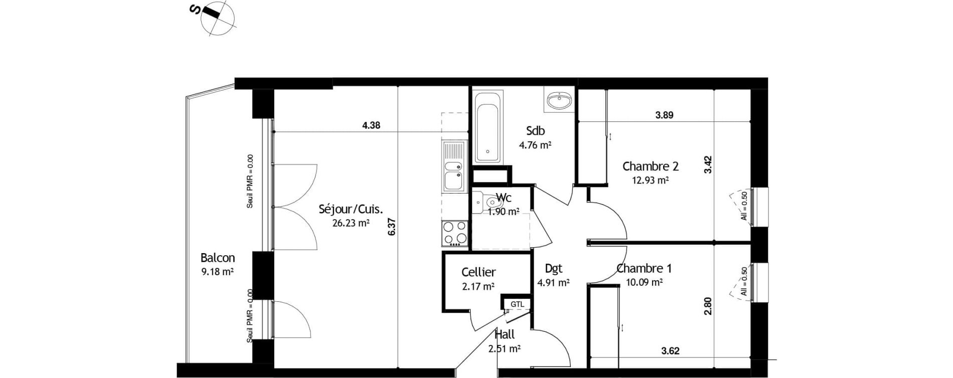 Appartement T3 de 65,50 m2 &agrave; Cessy Centre