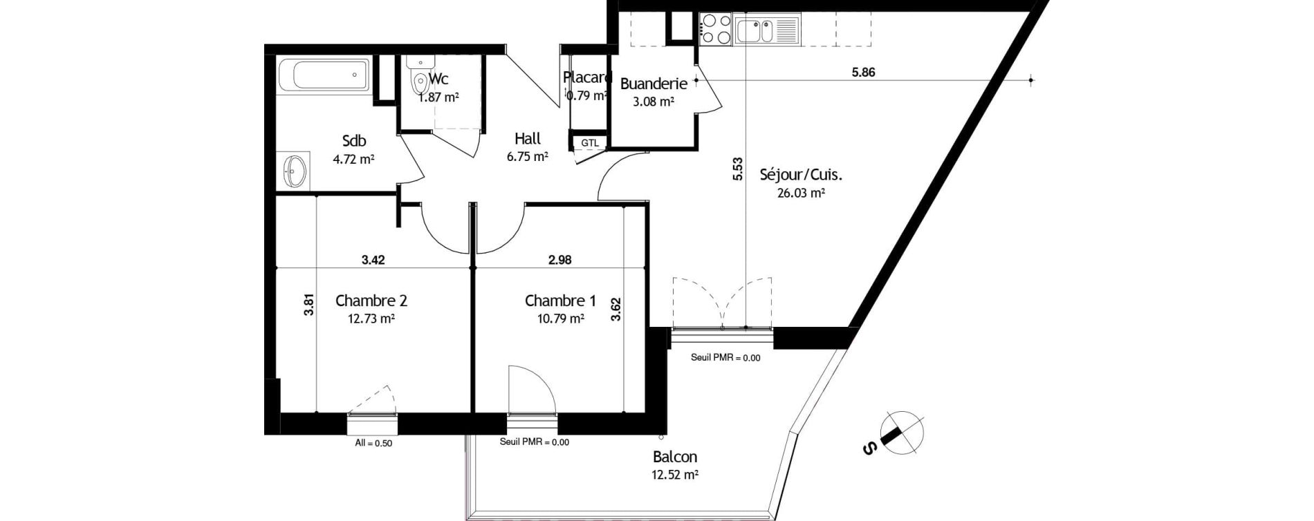 Appartement T3 de 66,76 m2 &agrave; Cessy Centre