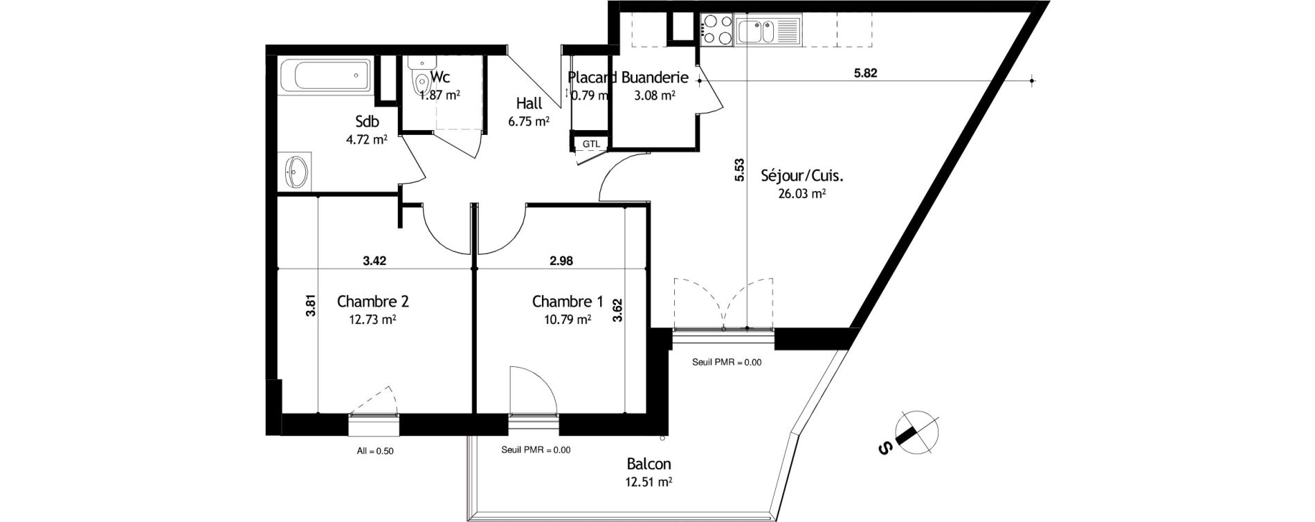 Appartement T3 de 66,76 m2 &agrave; Cessy Centre