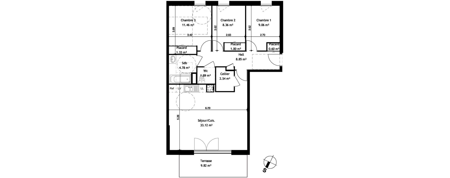 Appartement T4 de 82,99 m2 &agrave; Cessy Centre