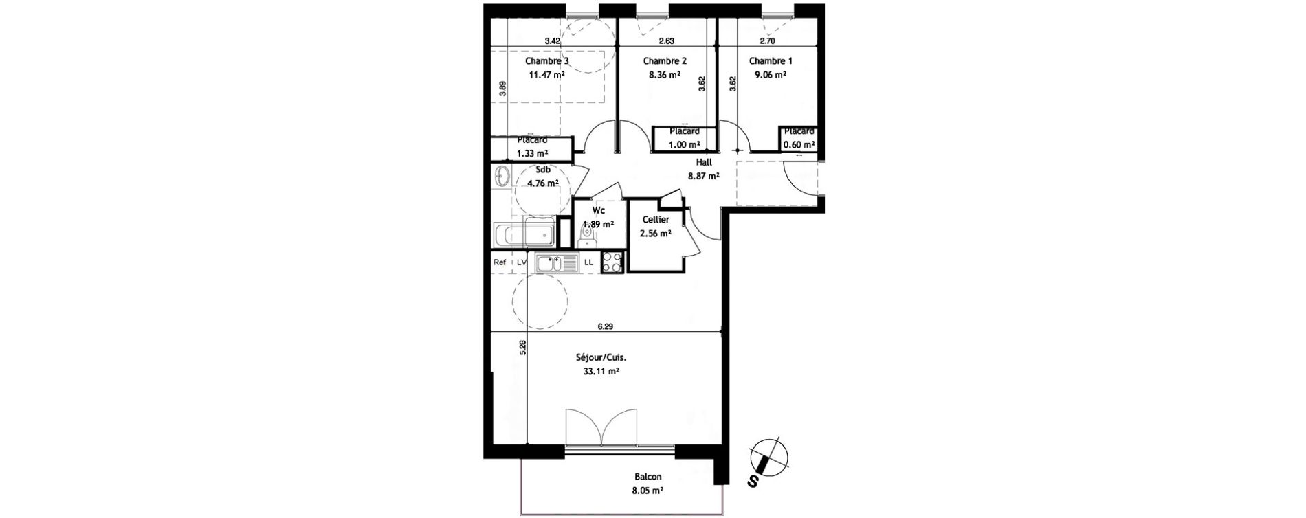 Appartement T4 de 83,01 m2 &agrave; Cessy Centre