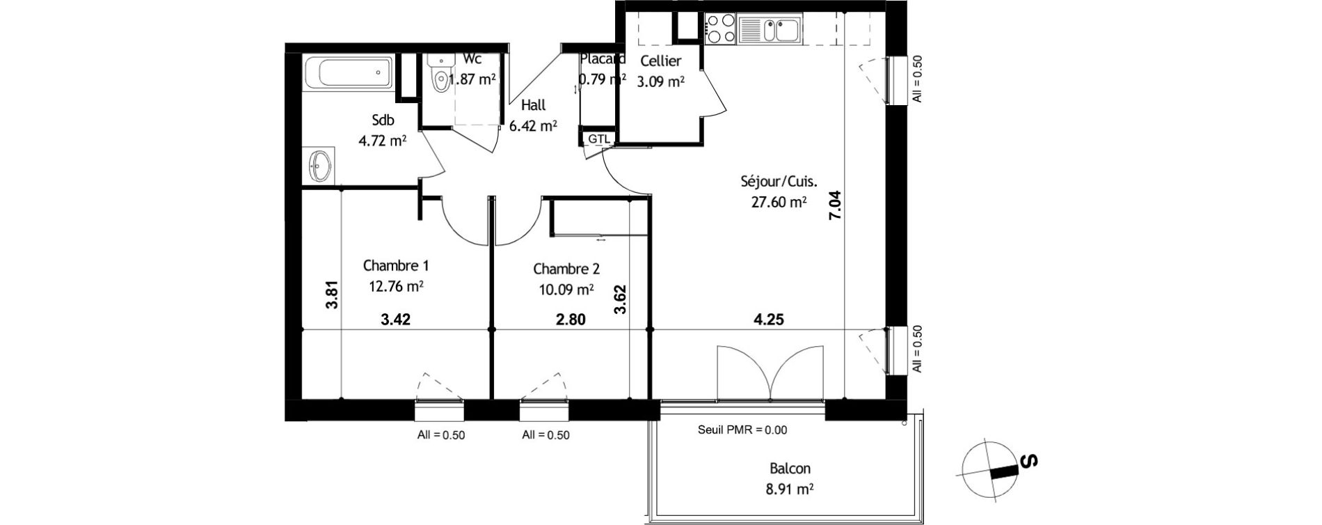 Appartement T3 de 67,34 m2 &agrave; Cessy Centre