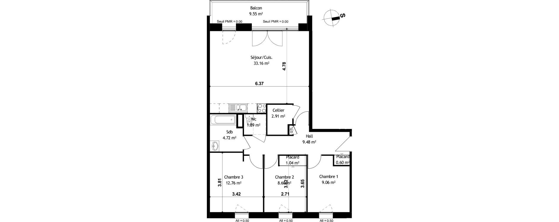 Appartement T4 de 84,22 m2 &agrave; Cessy Centre