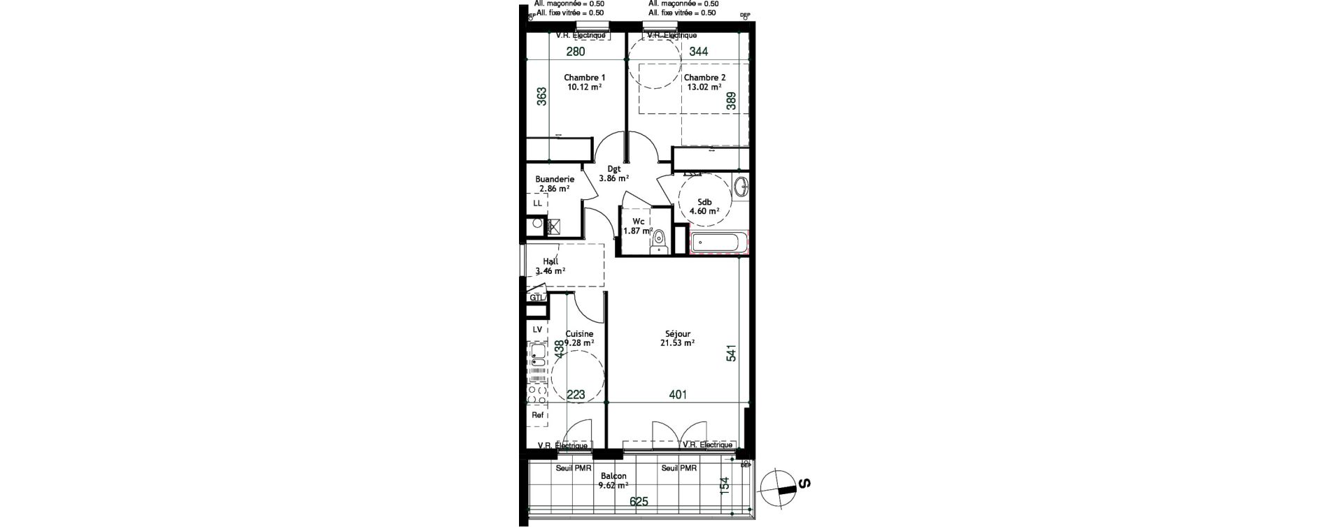 Appartement T3 de 70,60 m2 &agrave; Cessy Centre