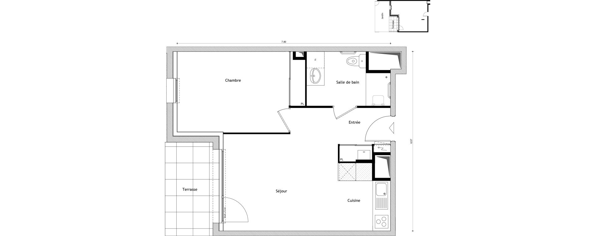 Appartement T2 de 42,79 m2 &agrave; Cessy Centre