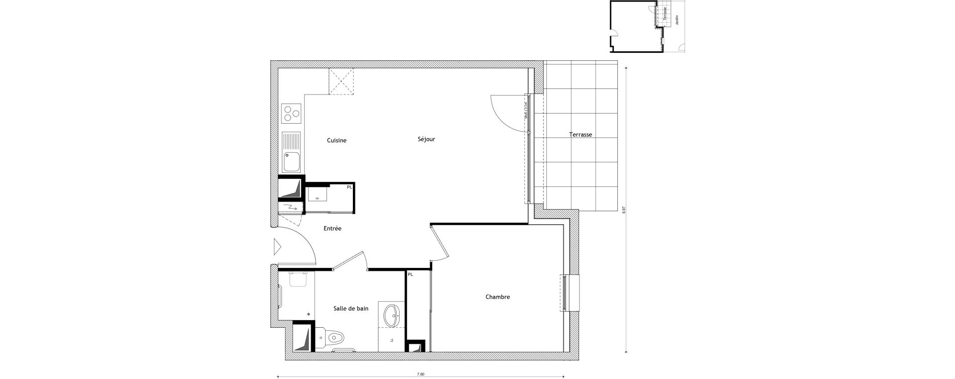 Appartement T2 de 43,28 m2 &agrave; Cessy Centre