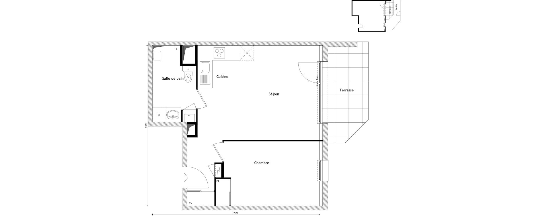 Appartement T2 de 43,42 m2 &agrave; Cessy Centre