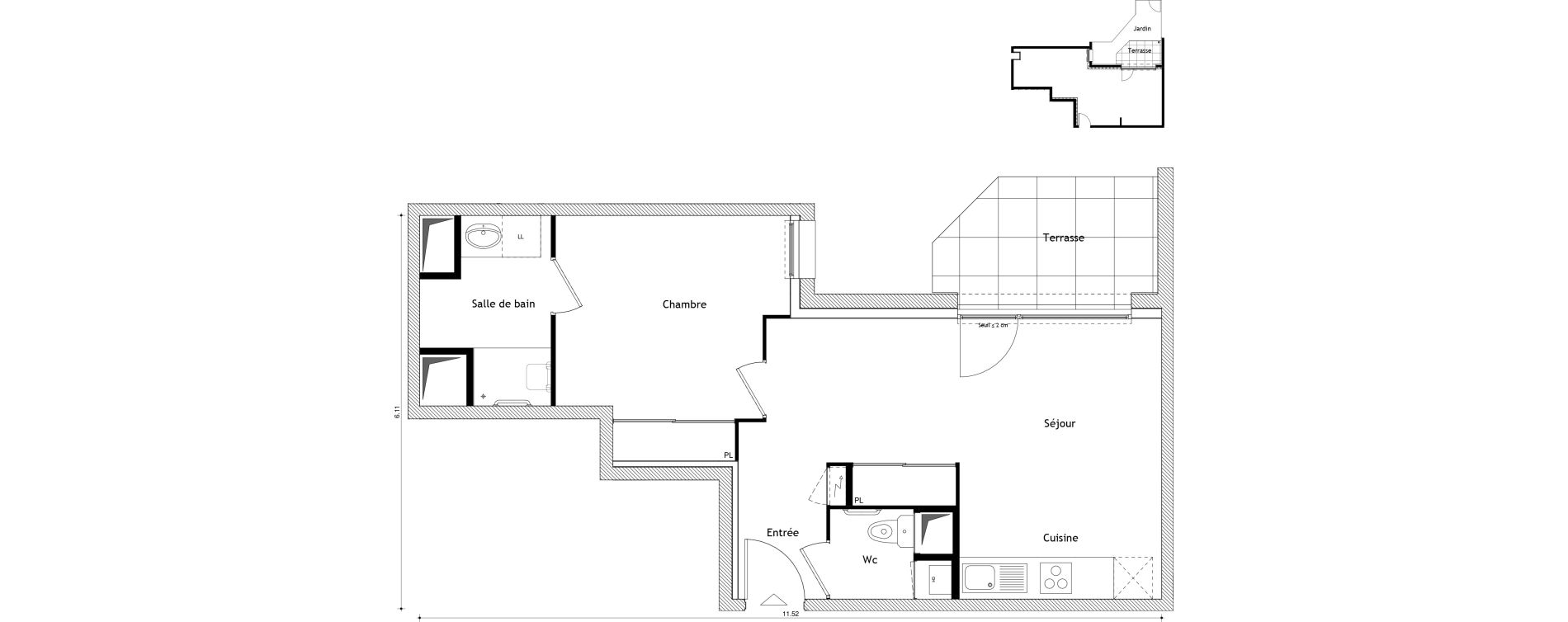 Appartement T2 de 43,43 m2 &agrave; Cessy Centre