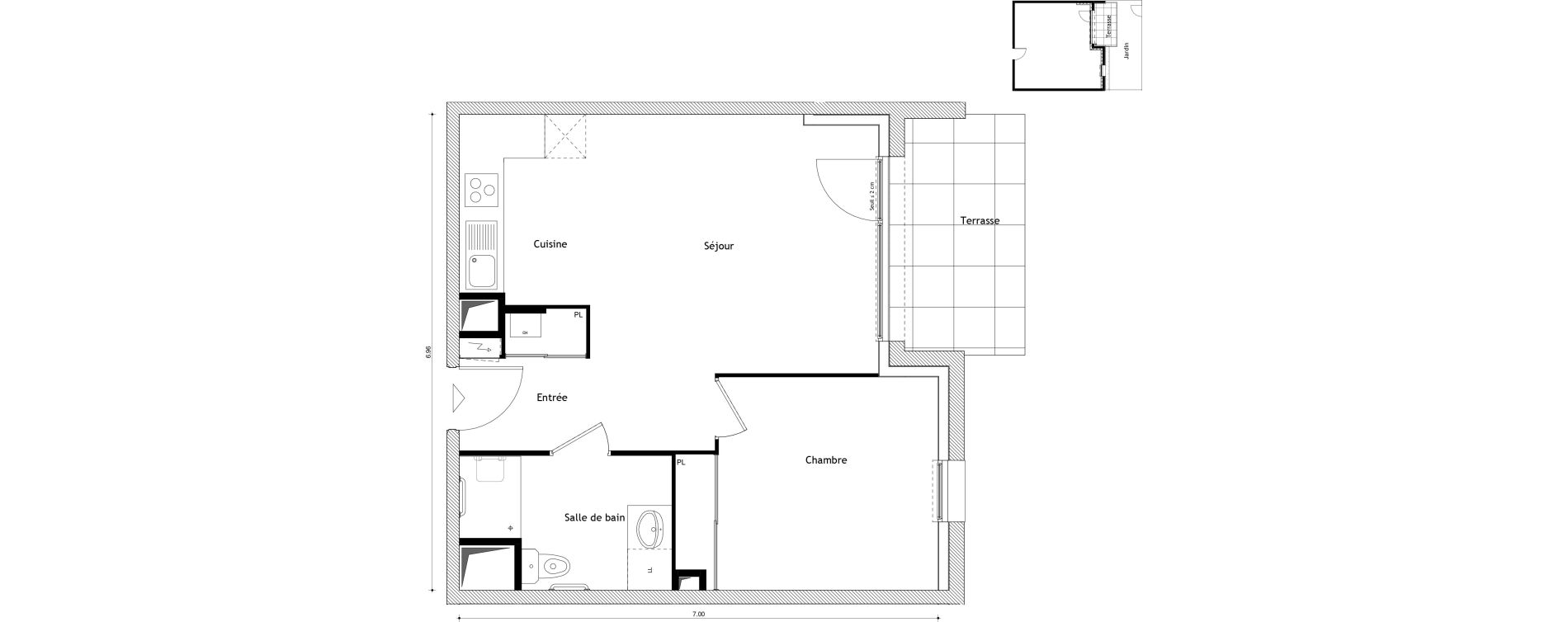 Appartement T2 de 43,11 m2 &agrave; Cessy Centre