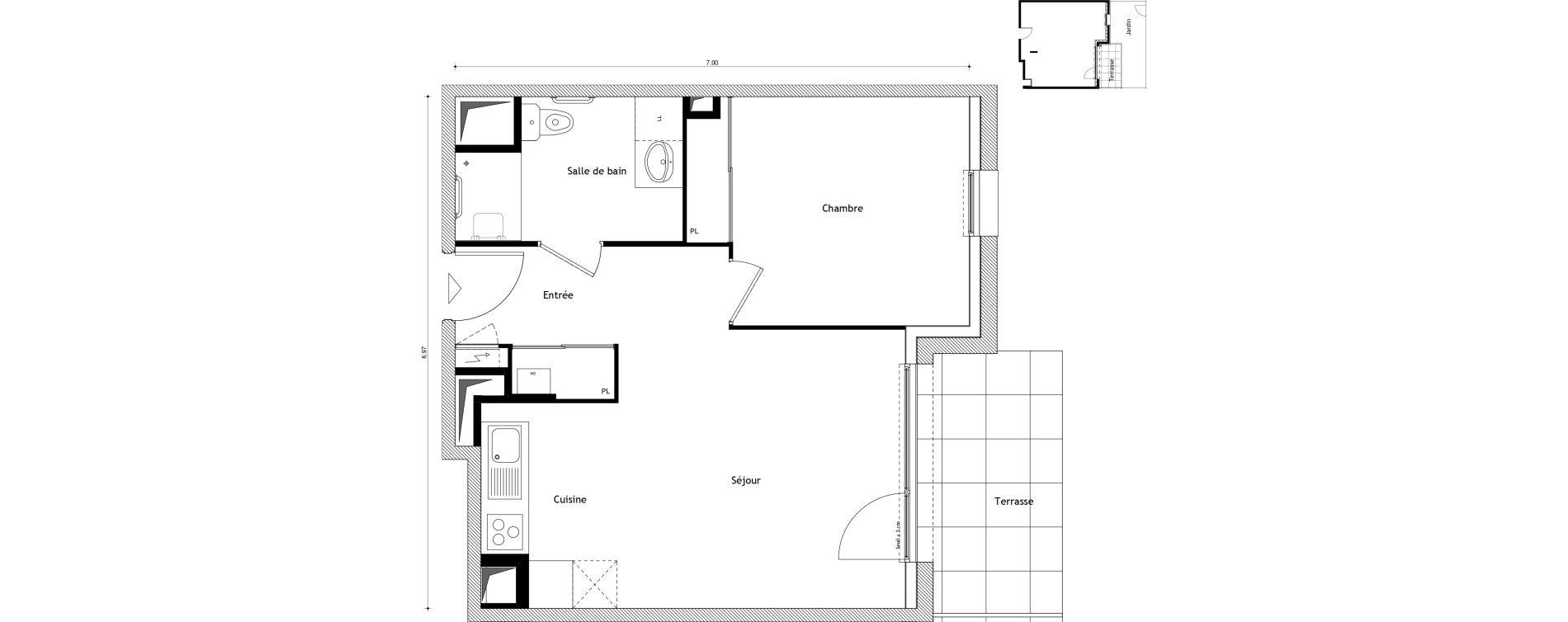 Appartement T2 de 41,87 m2 &agrave; Cessy Centre