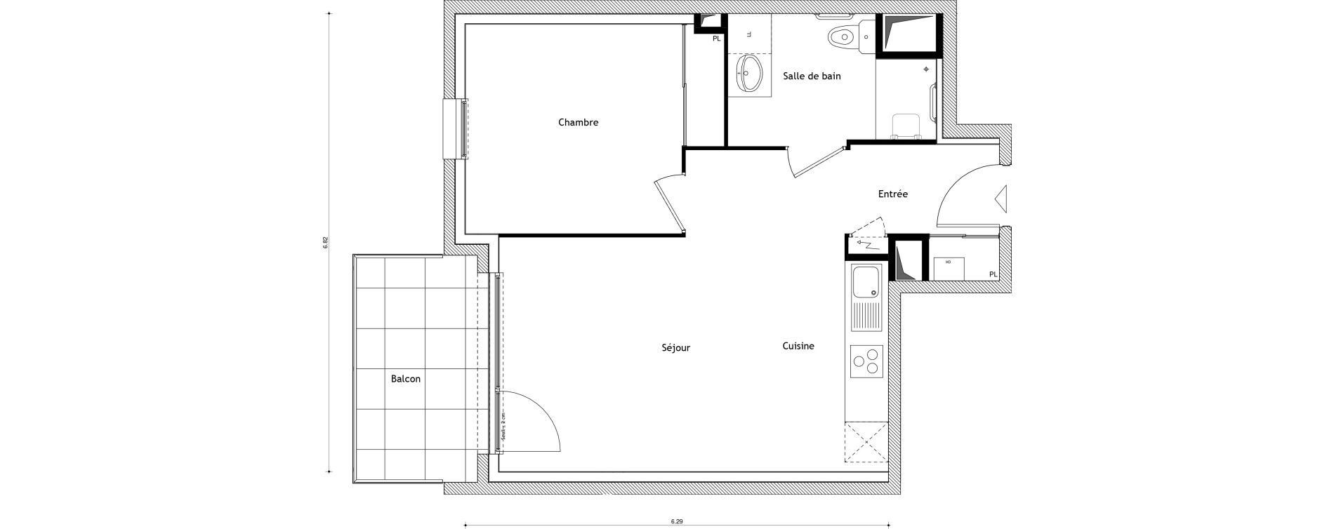 Appartement T2 de 43,56 m2 &agrave; Cessy Centre