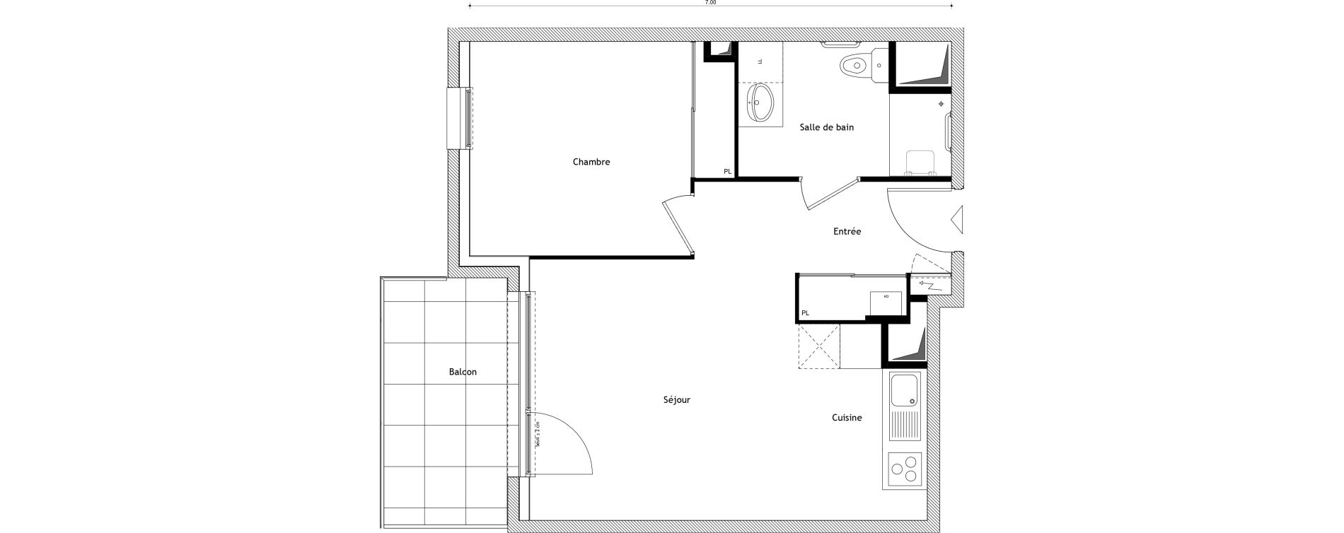 Appartement T2 de 42,02 m2 &agrave; Cessy Centre