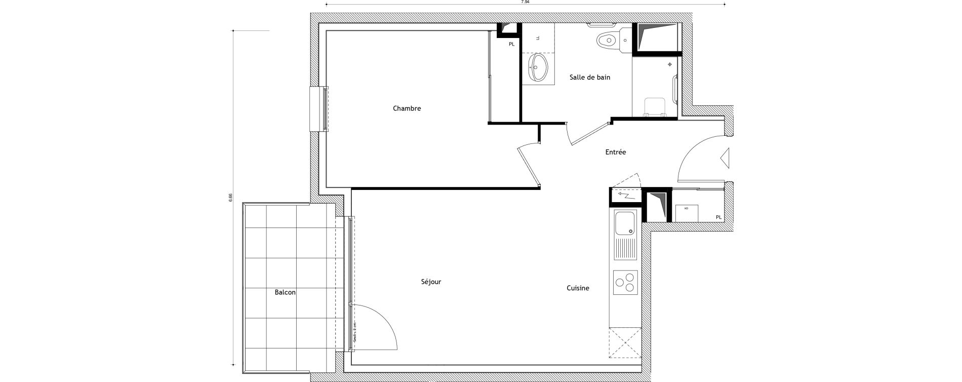 Appartement T2 de 43,51 m2 &agrave; Cessy Centre