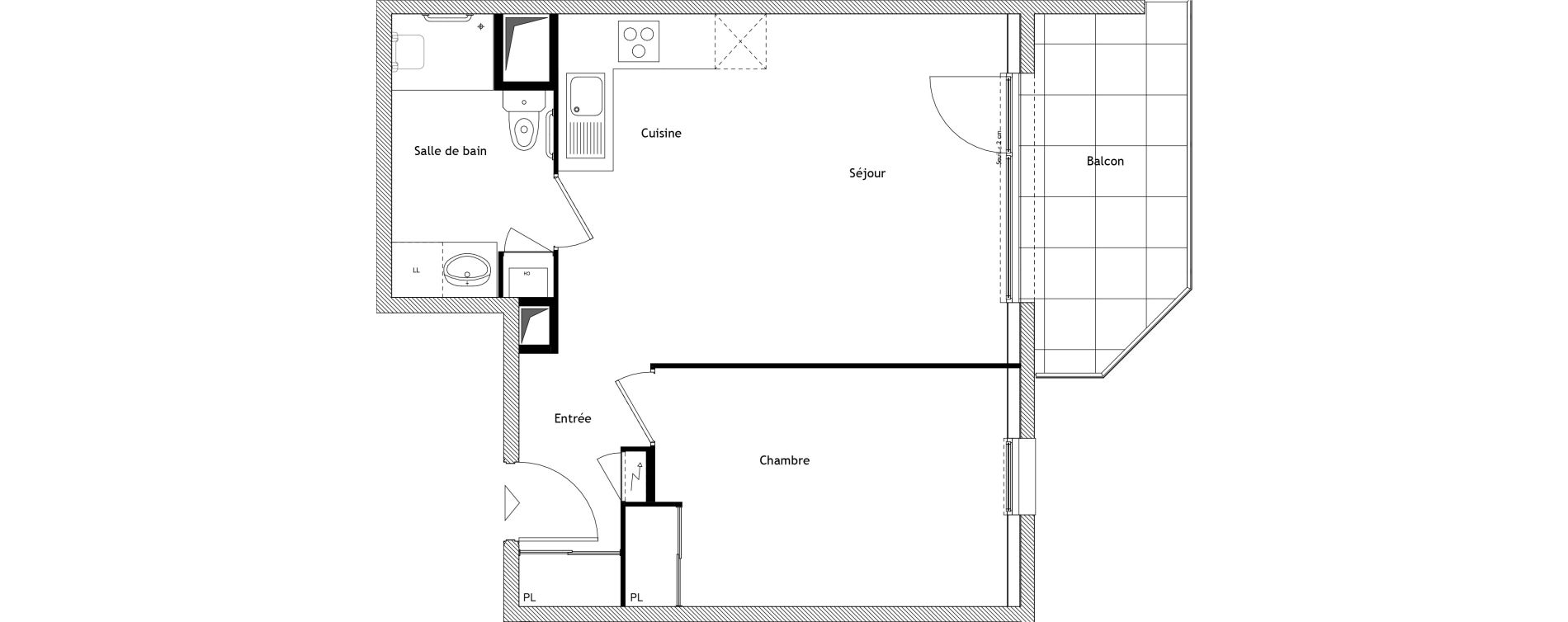 Appartement T2 de 43,42 m2 &agrave; Cessy Centre