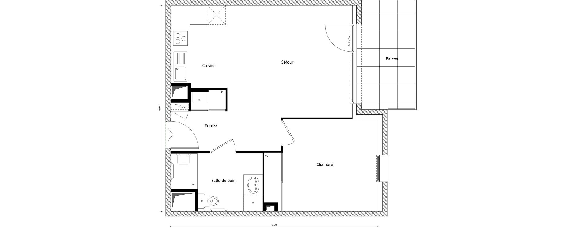 Appartement T2 de 43,32 m2 &agrave; Cessy Centre