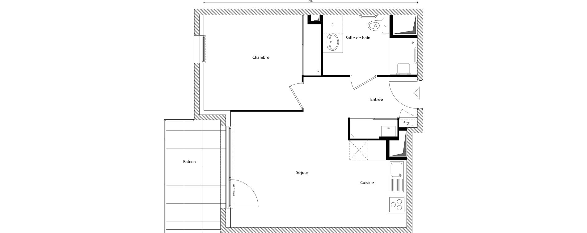 Appartement T2 de 42,02 m2 &agrave; Cessy Centre
