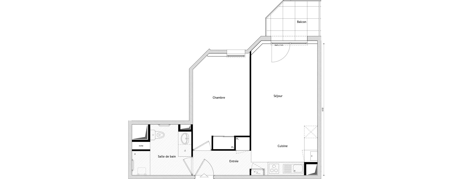 Appartement T2 de 43,04 m2 &agrave; Cessy Centre