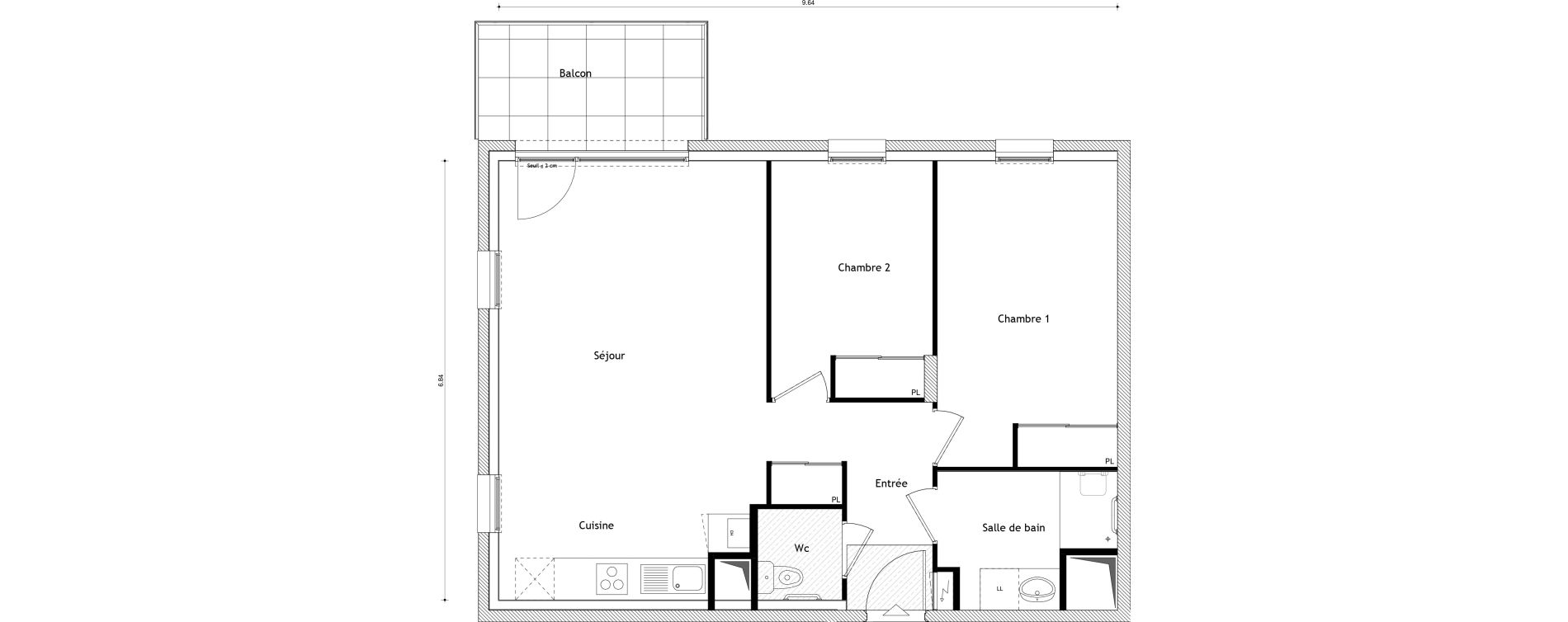 Appartement T3 de 63,27 m2 &agrave; Cessy Centre