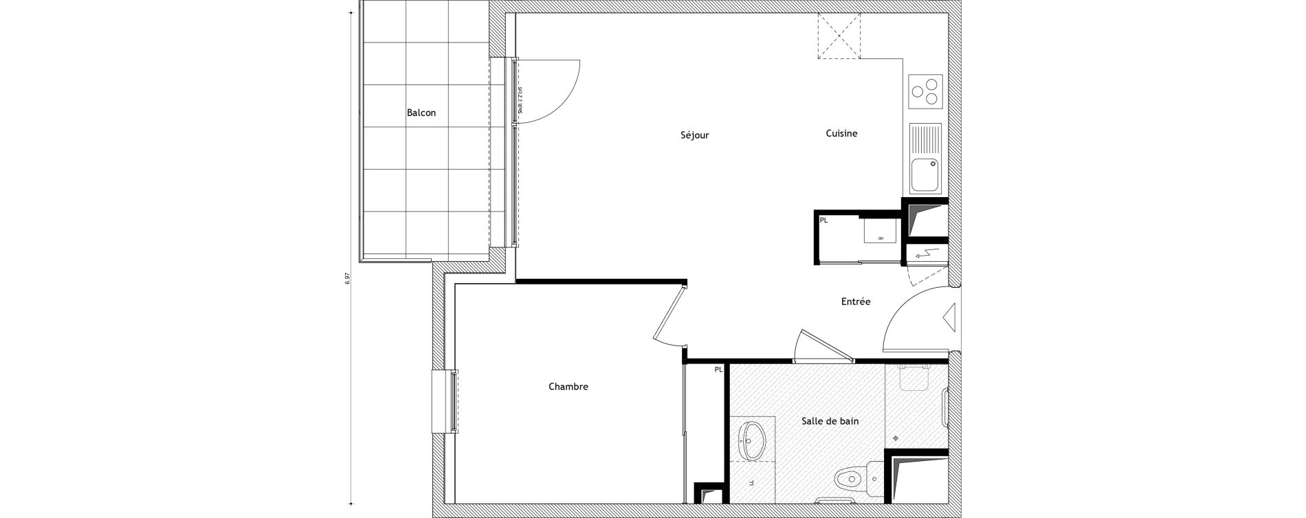 Appartement T2 de 43,17 m2 &agrave; Cessy Centre