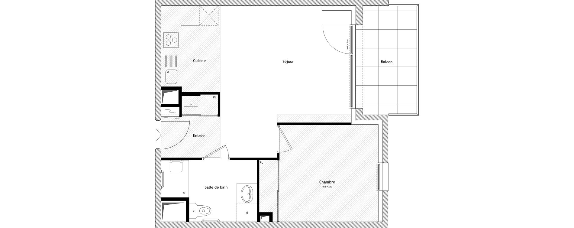 Appartement T2 de 42,94 m2 &agrave; Cessy Centre