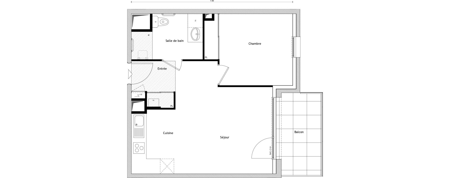 Appartement T2 de 43,15 m2 &agrave; Cessy Centre