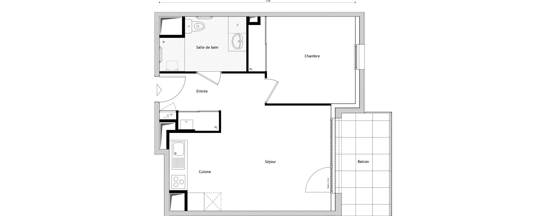 Appartement T2 de 41,80 m2 &agrave; Cessy Centre
